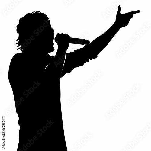 Male Pop Star Silhouette Performance