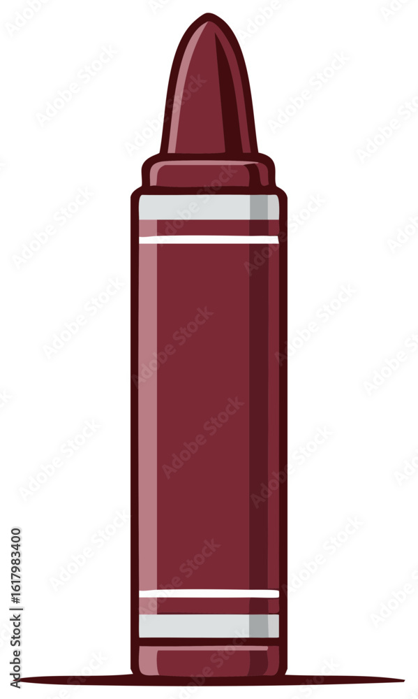 Maroon Crayon Isolated Illustration, Close-Up of Art Supply for Coloring and Creative Projects Maroon Crayon Isolated Illustration, Close-Up of Art Supply for Coloring and Creative Projects