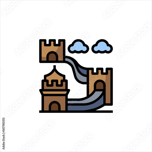 Great wall of china winds through the mountains under a cloudy sky, showcasing ancient architecture and historical significance in a serene landscape.