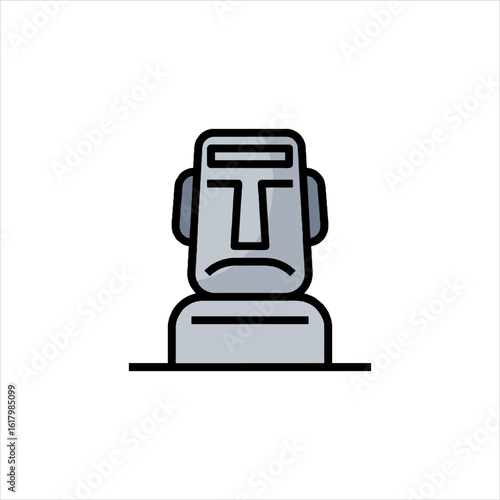 Moai statue stands solemnly on Easter Island, representing ancient Polynesian culture and a sense of mystery and historical significance.