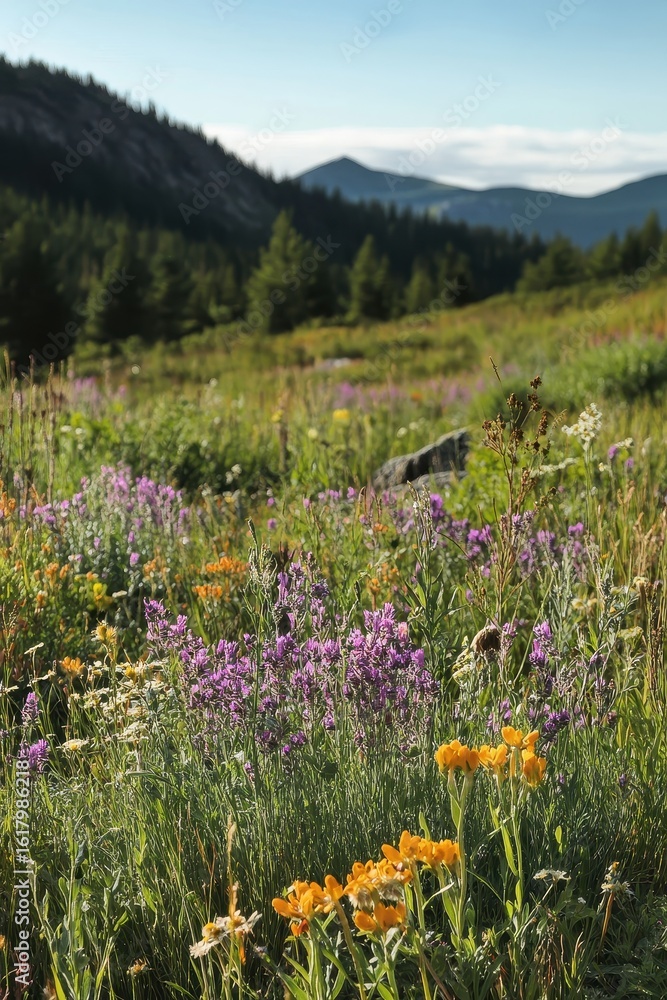 Fototapeta premium Wildflowers in the mountains