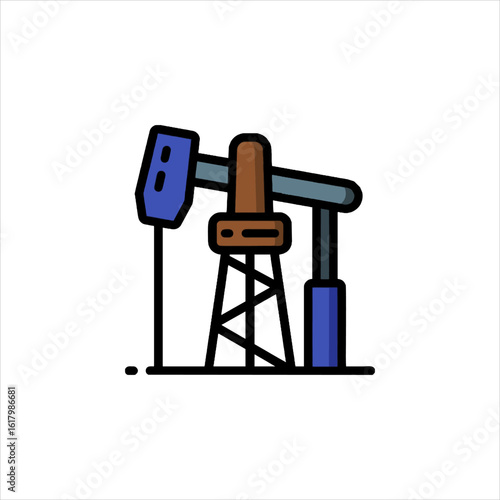 Oil pump jack extracting crude oil from the ground in a desert landscape, symbolizing energy production and resource extraction in arid regions.