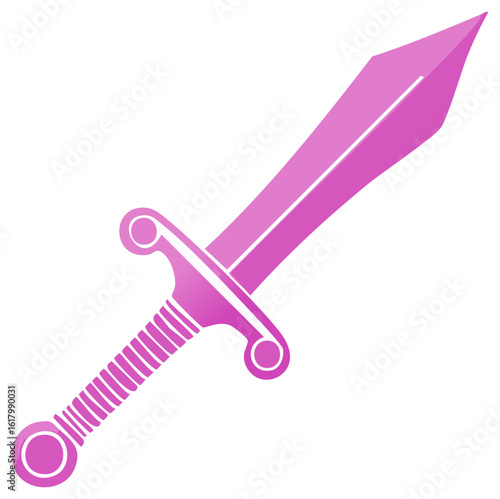 Vibrant pink fantasy broadsword with gradient, a magical weapon icon for gaming and role playing
