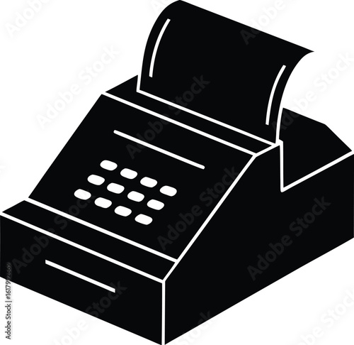 Fax Machine Silhouette Vector