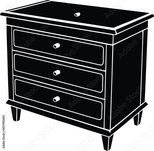 Wooden Cabinet Silhouette Vector