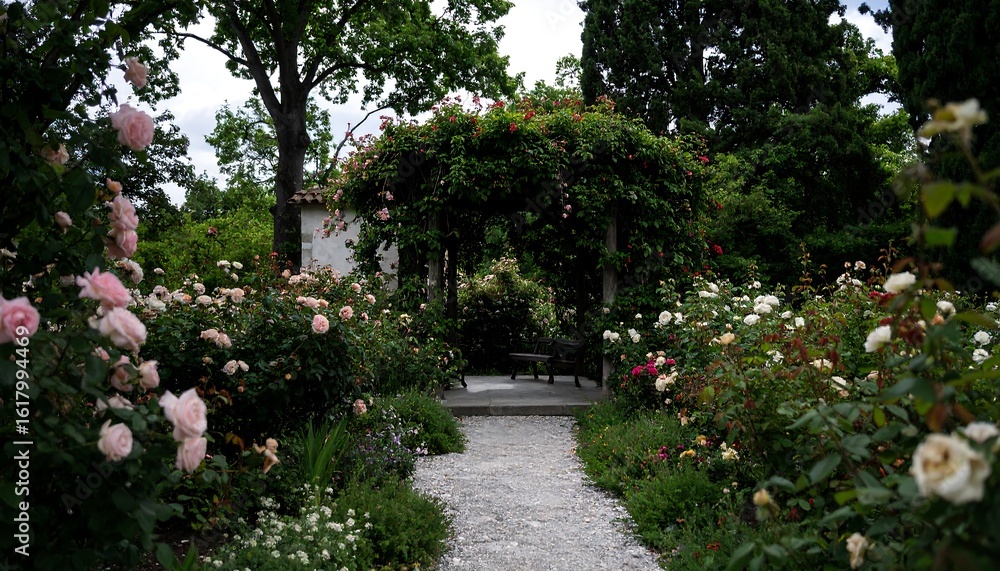 Obraz premium Rose garden pathway
