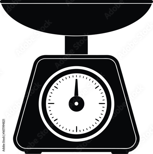 Analog Weighing Scale Vector Silhouette