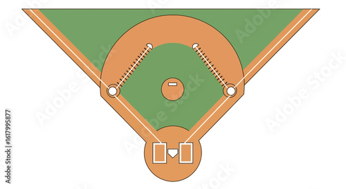 Overhead View of a Baseball Diamond Field Layout