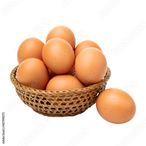 Wallpaper Mural Brown eggs in woven basket isolated on a transparent background food Torontodigital.ca