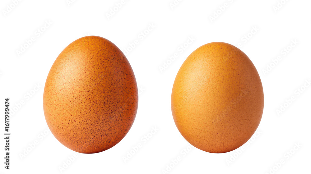 Two fresh brown eggs isolated on a white background. Two fresh brown eggs isolated on a white background.
