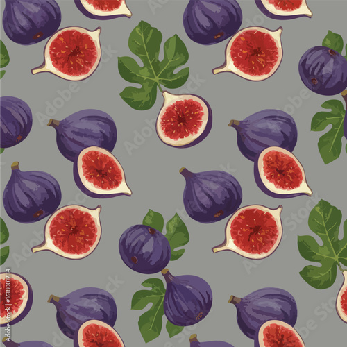 Seamless Fig Pattern Healthy Fruit Wallpaper Design Repeatable