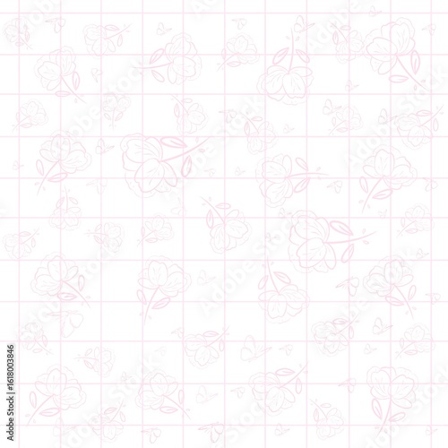 grid pattern,pink tone,pastel design,cute aesthetic,minimal style,pink background,square motif,box layout,graphic pattern,soft texture,simple vibe,decorative grid