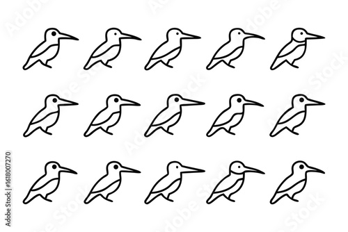Hummingbird Pattern: A minimalist artistic pattern featuring a multitude of graceful hummingbirds in perfect linear symmetry. this design captures a serene moment of beauty.