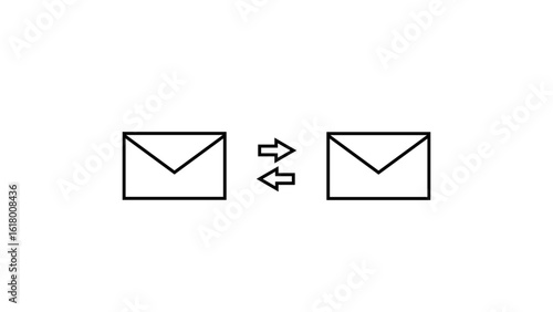 メールの送受信を示すシンプルなアイコンセット