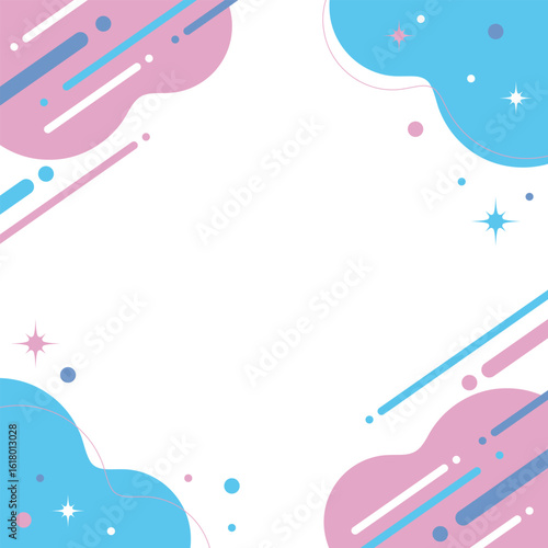 Sparkling loose and fluffy seamless material, geometric pattern, y2k, Harajuku style, pink, light blue, blue / キラリと輝くゆるふわシームレス素材 幾何学模様 y2k 原宿系 ピンク 水色 青