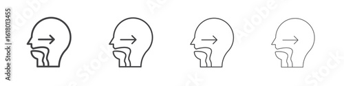 Swallowing reflex icon concept outline symbol design.