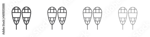 Snowshoes icon concept outline symbol design.