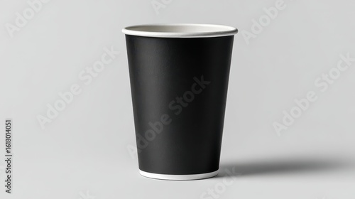 Wallpaper Mural Ultra quality image of elegant Disposable Black Paper Cup with White Rim on White Background for Coffee Shop Branding. Torontodigital.ca