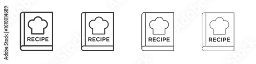 Recipe book icon concept outline symbol design.