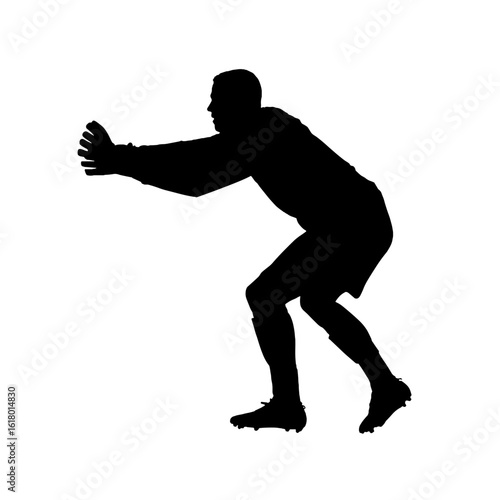 Soccer Player in Action Silhouette.