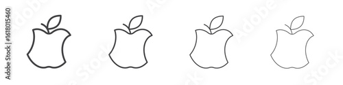 Organic waste icon concept outline symbol design.