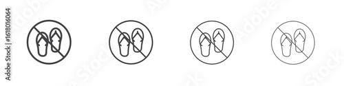 No sandals signs concept outline symbol design.