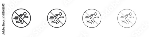 No running signs concept outline symbol design.
