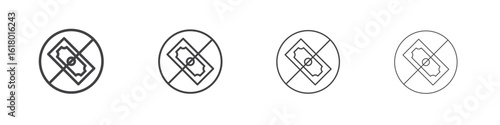 No money signs concept outline symbol design.