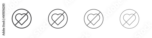 No love signs concept outline symbol design.