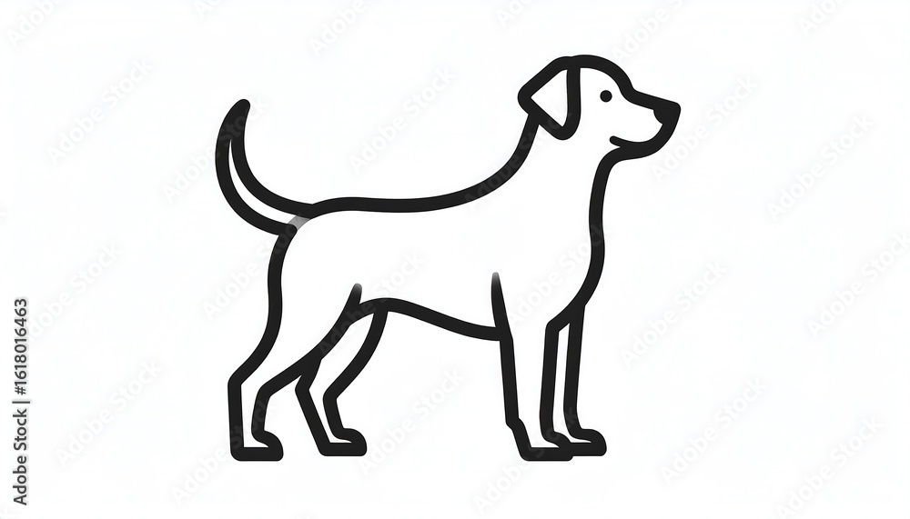 Elegant minimalist dog outline illustration against white backdrop perfect for design Elegant minimalist dog outline illustration against white backdrop perfect for design