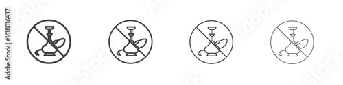 No hookah signs concept outline symbol design.