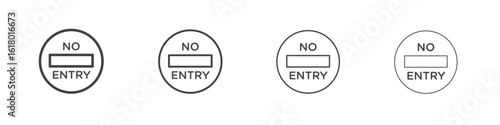 No entry road signs concept outline symbol design.