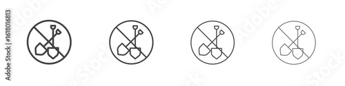 No digging signs concept outline symbol design.