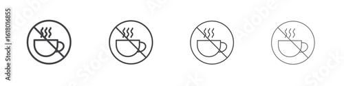 No coffee cup signs concept outline symbol design.