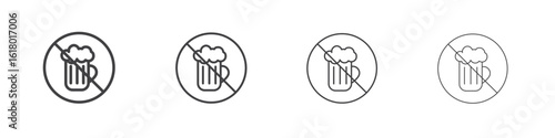 No alcohol signs concept outline symbol design.