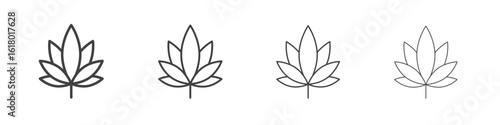 Marijuana icon concept outline symbol design.
