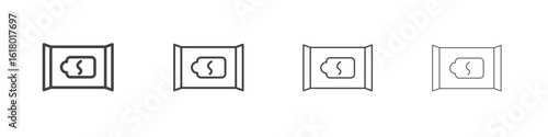Makeup remover wipes icon concept outline symbol design.