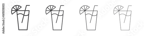 Lemonade icon concept outline symbol design.