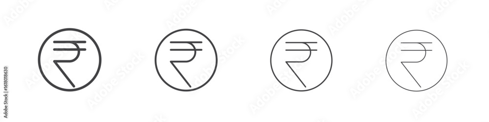 Indian rupee icon concept outline symbol design. Indian rupee icon concept outline symbol design.