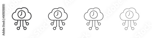 High server uptime icon concept outline symbol design.