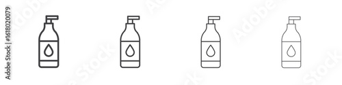 Face cleanser icon concept outline symbol design.