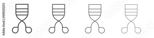 Eyelash curler icon concept outline symbol design.