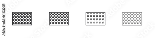 Bubble wrap icon concept outline symbol design.
