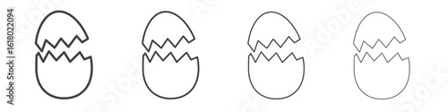 Broken egg icon concept outline symbol design.