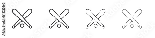Baseball icon concept outline symbol design.