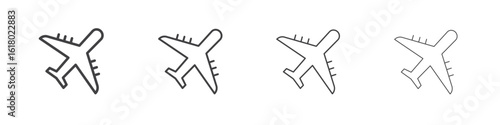 Airplane icon concept outline symbol design.