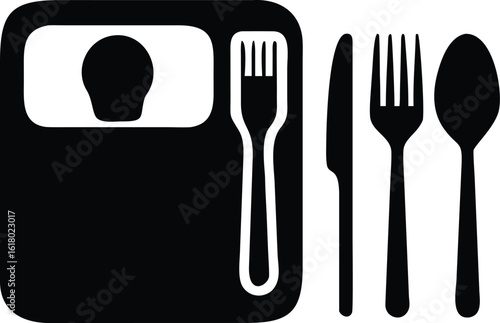 Weight Management Icon Featuring a Scale and Cutlery for Healthy Eating Habits