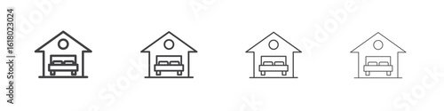 Accomodation icon concept outline symbol design.