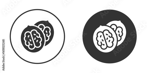 Walnut icon silhouette symbol. Vector isolated illustration
