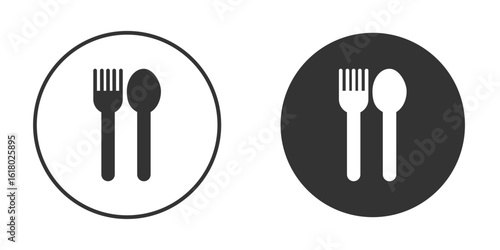 Spoon and Fork icon silhouette symbol. Vector isolated illustration